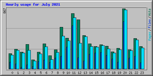 Hourly usage for July 2021