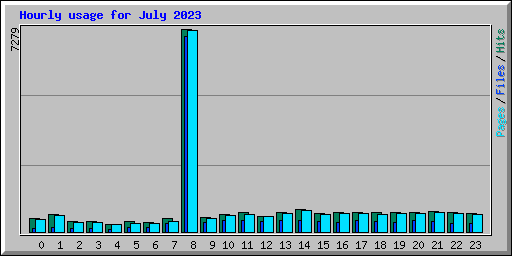 Hourly usage for July 2023