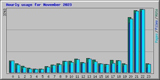 Hourly usage for November 2023