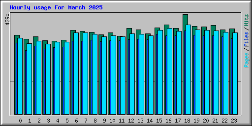 Hourly usage for March 2025